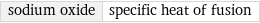 sodium oxide | specific heat of fusion