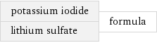 potassium iodide lithium sulfate | formula