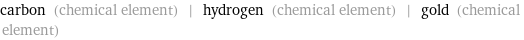 carbon (chemical element) | hydrogen (chemical element) | gold (chemical element)