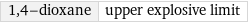 1, 4-dioxane | upper explosive limit