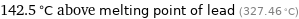 142.5 °C above melting point of lead (327.46 °C)