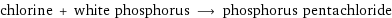 chlorine + white phosphorus ⟶ phosphorus pentachloride