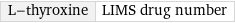 L-thyroxine | LIMS drug number