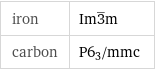 iron | Im3^_m carbon | P6_3/mmc