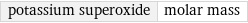 potassium superoxide | molar mass