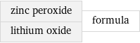 zinc peroxide lithium oxide | formula