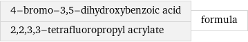 4-bromo-3, 5-dihydroxybenzoic acid 2, 2, 3, 3-tetrafluoropropyl acrylate | formula