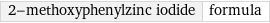 2-methoxyphenylzinc iodide | formula