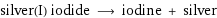 silver(I) iodide ⟶ iodine + silver