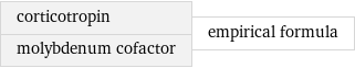 corticotropin molybdenum cofactor | empirical formula