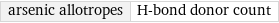 arsenic allotropes | H-bond donor count