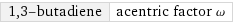 1, 3-butadiene | acentric factor ω