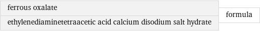 ferrous oxalate ethylenediaminetetraacetic acid calcium disodium salt hydrate | formula