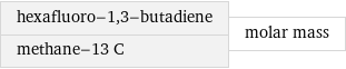 hexafluoro-1, 3-butadiene methane-13 C | molar mass