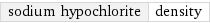 sodium hypochlorite | density