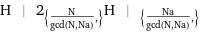 H | 2_({N/gcd(N, Na), })H | _({Na/gcd(N, Na), })