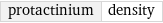 protactinium | density