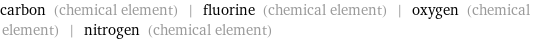 carbon (chemical element) | fluorine (chemical element) | oxygen (chemical element) | nitrogen (chemical element)