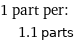 1 part per:  | 1.1 parts