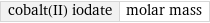 cobalt(II) iodate | molar mass