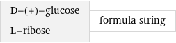 D-(+)-glucose L-ribose | formula string