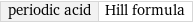 periodic acid | Hill formula