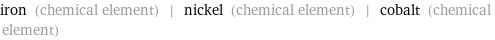 iron (chemical element) | nickel (chemical element) | cobalt (chemical element)