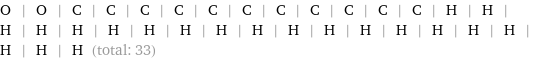 O | O | C | C | C | C | C | C | C | C | C | C | C | H | H | H | H | H | H | H | H | H | H | H | H | H | H | H | H | H | H | H | H (total: 33)