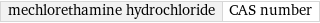 mechlorethamine hydrochloride | CAS number