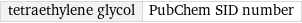 tetraethylene glycol | PubChem SID number