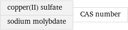 copper(II) sulfate sodium molybdate | CAS number