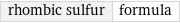 rhombic sulfur | formula