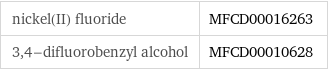 nickel(II) fluoride | MFCD00016263 3, 4-difluorobenzyl alcohol | MFCD00010628