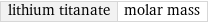 lithium titanate | molar mass