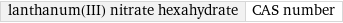 lanthanum(III) nitrate hexahydrate | CAS number