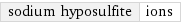 sodium hyposulfite | ions