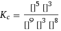 K_c = ([PH3]^5 [KH2PO4]^3)/([H2O]^9 [KOH]^3 [P]^8)