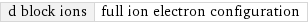 d block ions | full ion electron configuration