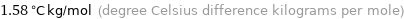 1.58 °C kg/mol (degree Celsius difference kilograms per mole)