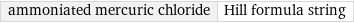 ammoniated mercuric chloride | Hill formula string