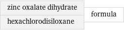 zinc oxalate dihydrate hexachlorodisiloxane | formula