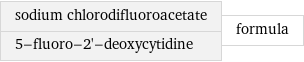 sodium chlorodifluoroacetate 5-fluoro-2'-deoxycytidine | formula