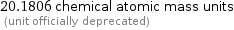 20.1806 chemical atomic mass units  (unit officially deprecated)