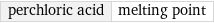 perchloric acid | melting point