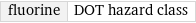 fluorine | DOT hazard class