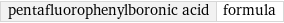 pentafluorophenylboronic acid | formula