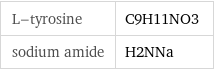 L-tyrosine | C9H11NO3 sodium amide | H2NNa