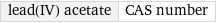 lead(IV) acetate | CAS number