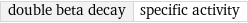 double beta decay | specific activity