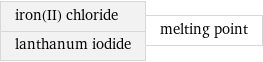 iron(II) chloride lanthanum iodide | melting point